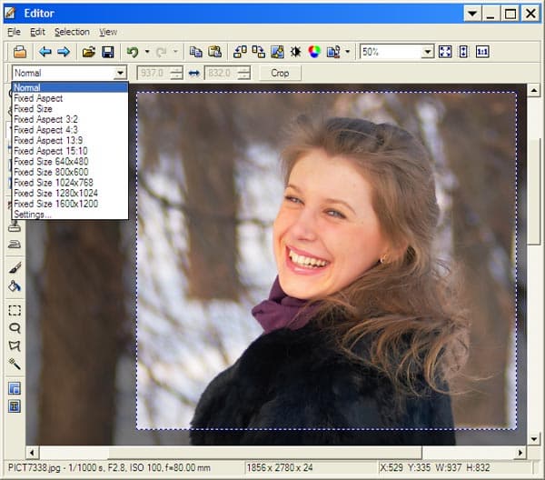 Кадрирование в Zoner Photo Studio