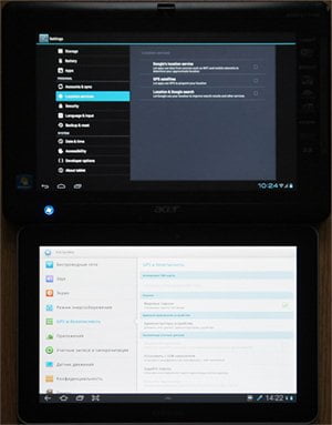 настройки сервисов геолокации в Android 4.0 и 3.0