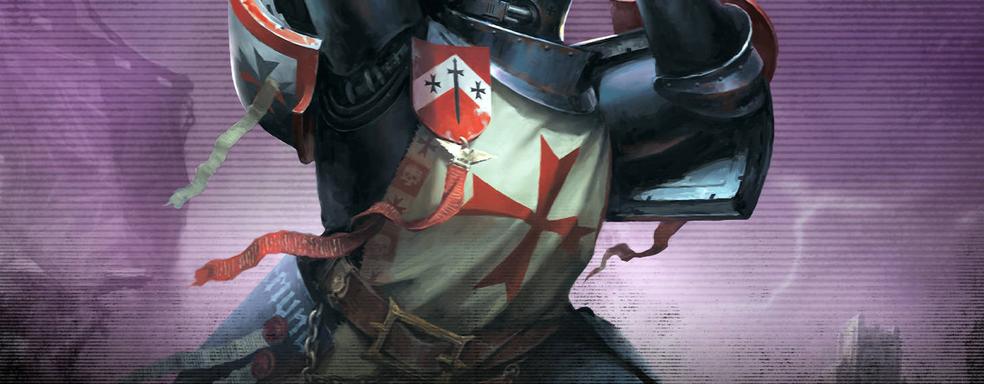 Warhammer 40,000 Authors Showcase "Codex Supplement: Black Templars" Book and Ancient Battle Standard Miniature