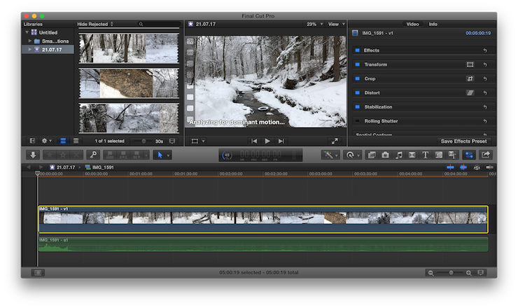 Скриншот программы Final Cut Pro X