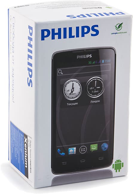 Упаковка коммуникатора Обзор Philips W732. Упаковка коммуникатора