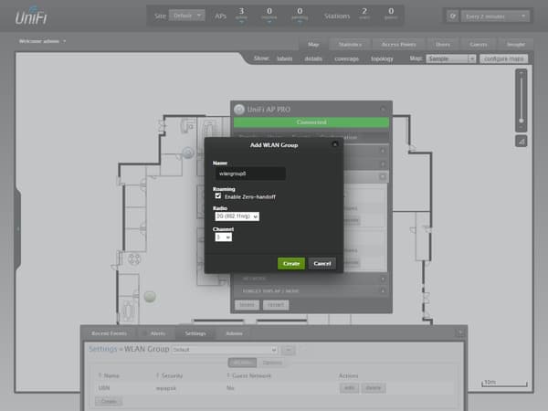 Интерфейс контроллера точек доступа Ubiquiti UniFi Интерфейс контроллера точек доступа Ubiquiti UniFi