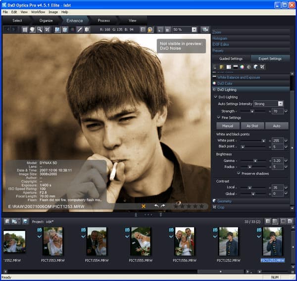 Коррекция цвета с помощью опций HSL в DxO Optics