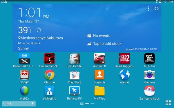 Операционная система планшета Samsung Galaxy Tab Pro 8.4