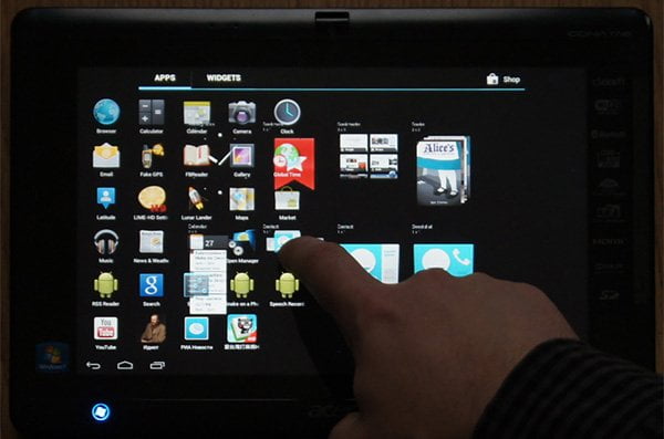 группировка приложений в меню приложений Android 4.0