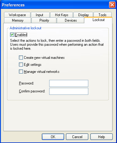 Задание пароля для наиболее значимых административных функций