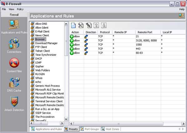 Вкладка Presets