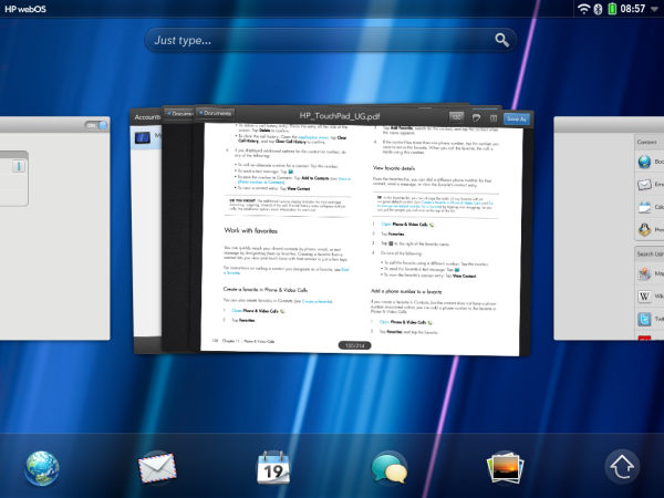 Сразу после включения стартовый экран webOS оказывается непривычно пустым