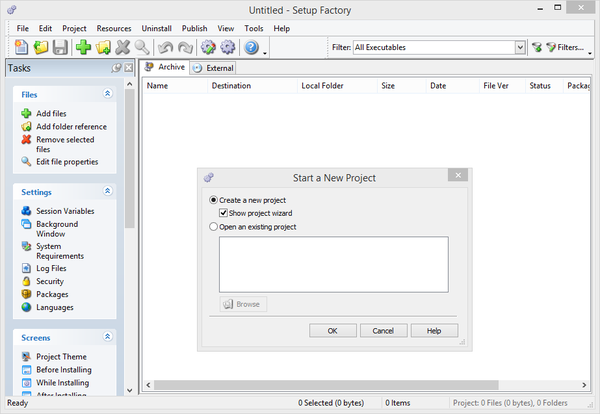 Графический интерфейс Setup Factory
