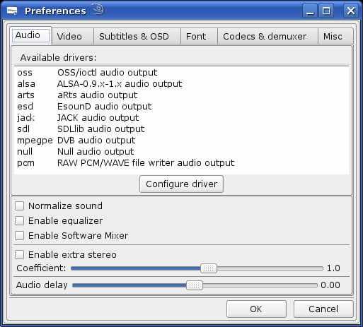 Настройка MPlayer