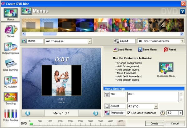 Создание меню DVD-диска в ProShow Producer