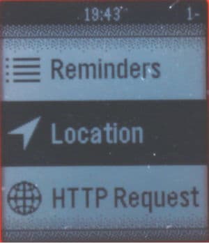 Скриншот с умных часов Pebble