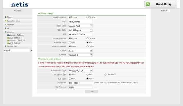 Настройка Netis PL7622 Настройка Netis PL7622