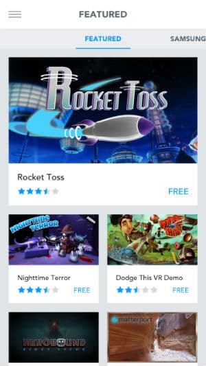 Скриншот приложения Oculus