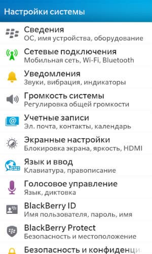 Скриншот BlackBerry 10