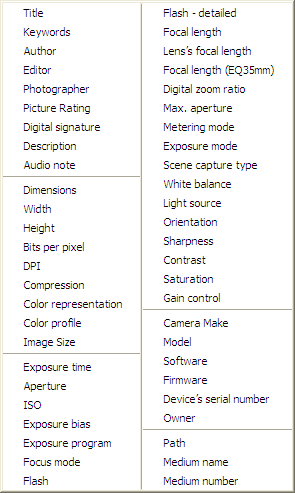 Дополнительные варианты сортировки изображений в Zoner Photo Studio