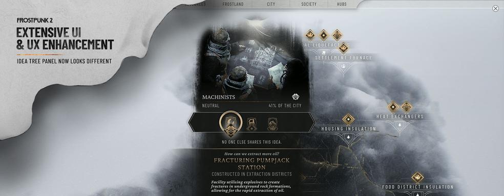 Frostpunk 2 станет более читабельной. 11 bit Studios представила изменения в интерфейсе
