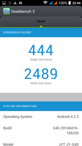 Обзор Jiayu G4S. Скриншоты. GeekBench 3