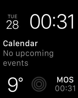 Скриншот с умных часов Apple Watch