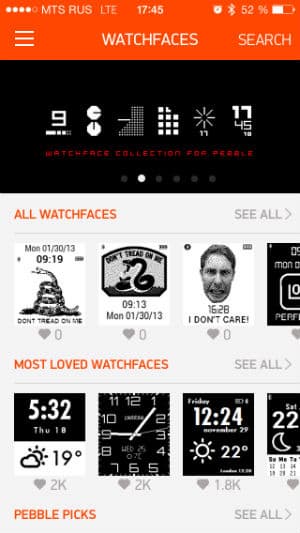 iOS-приложение для умных часов Pebble