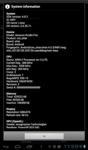 Android 4 Ice Cream Sandwich Скриншот Kindle Fire
