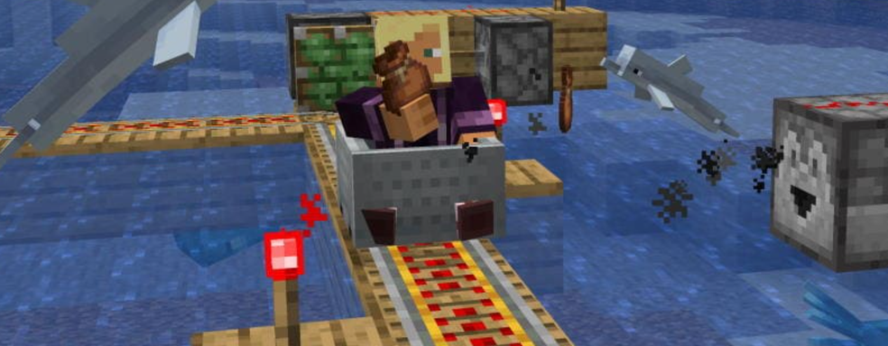 Minecraft получила улучшенную физику вагонеток и долгожданные мешки.  Игроки запускают транспорт в полёт