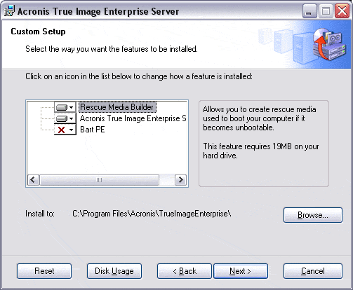 Установка Acronis True Image Enterprise Server