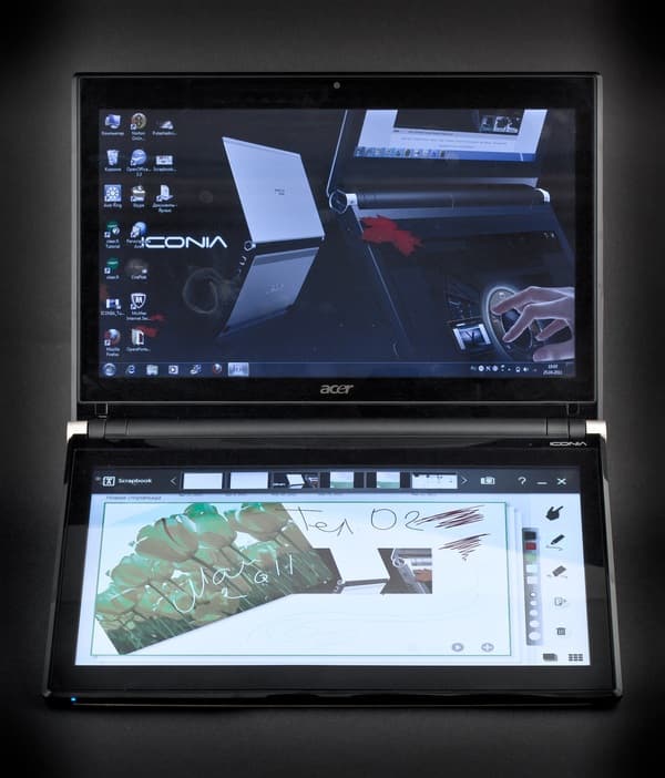 ноутбук Acer Iconia с двумя экранами