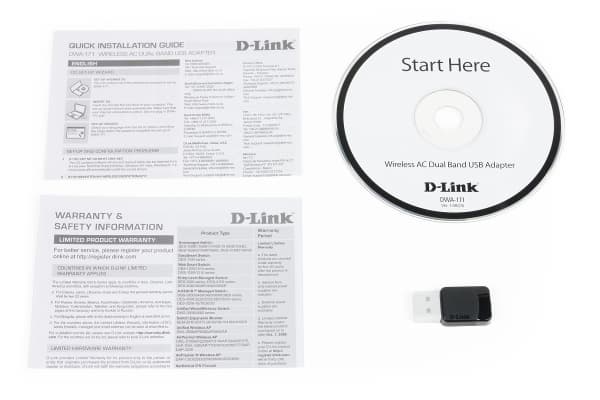 Комплект поставки D-Link DWA-171 Комплект поставки D-Link DWA-171