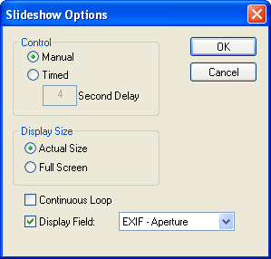 Настройки показа слайд-шоу в Portfolio