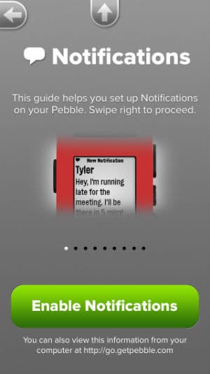 Скриншот с умных часов Pebble