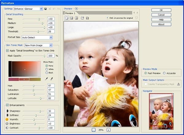 Обработка портретных снимков в Portraiture