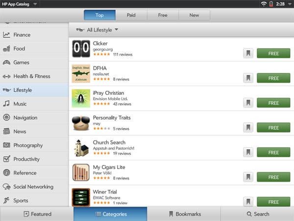 Магазин приложений HP App Catalog