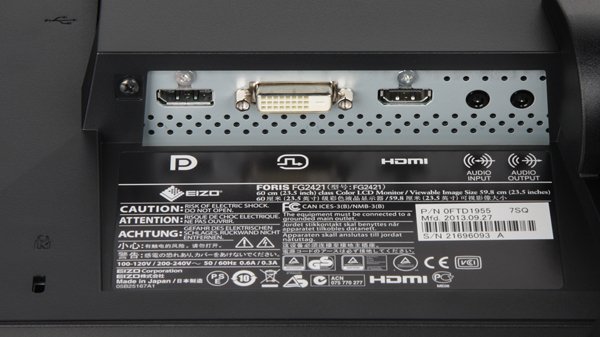 ЖК-монитор Eizo FG2421, разъемы