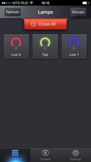 Управление лампами со смартфона