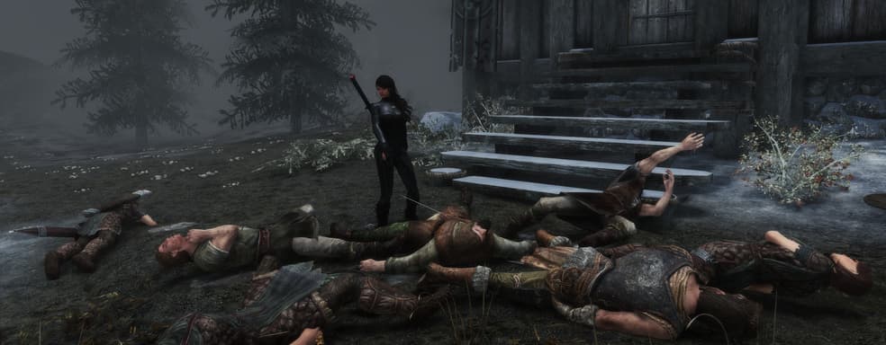 Игрок остался один в Skyrim. Он утверждает, что уничтожил всех персонажей и существ