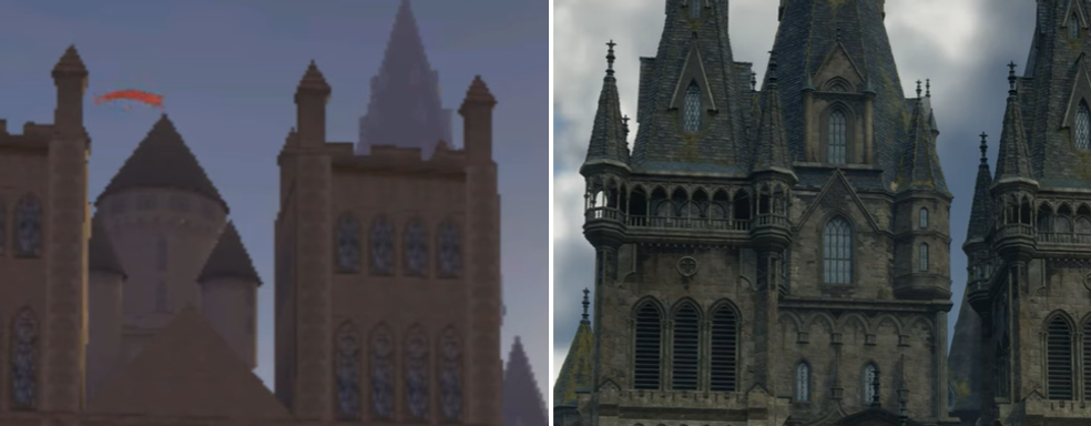 Эволюция виртуального Хогвартса за 20 лет. Замок из Harry Potter 2002 года сравнили с Hogwarts Legacy