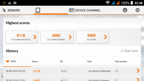 Обзор Jiayu G4S. Скриншоты. 3DMark