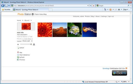 Synology DS710+, сервис «Photo Station»