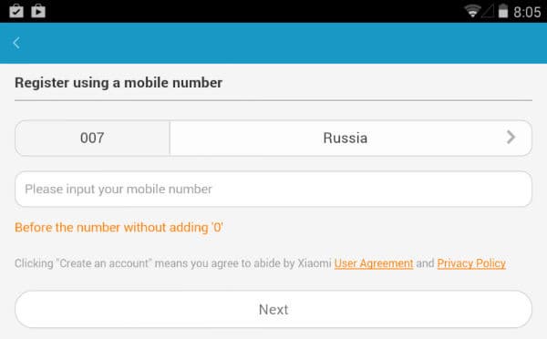 Скриншот приложения Xiaomi Mi Band