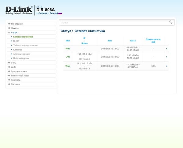 Настройка D-Link DIR-806A
