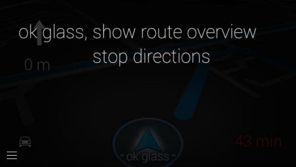 Снимок экрана Google Glass