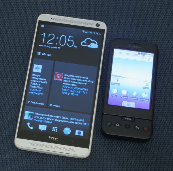 Сравнение HTC One max и HTC Dream