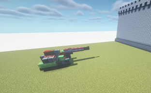 Игрок построил в Minecraft одноразовый танк и попытался разрушить большую постройку