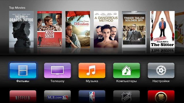 Интерфейс Apple TV