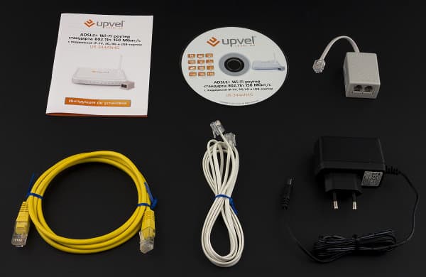 Комплект поставки роутера Upvel UR-344AN4G Комплект поставки роутера Upvel UR-344AN4G