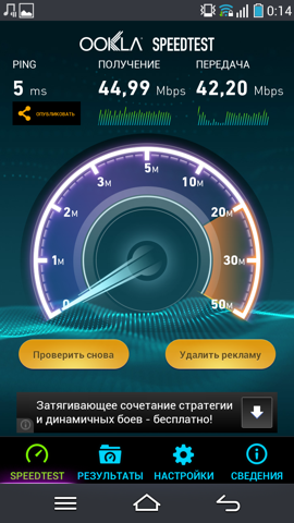 Обзор Pantech Vega Iron. Скриншоты. Скорость соединения Wi-Fi