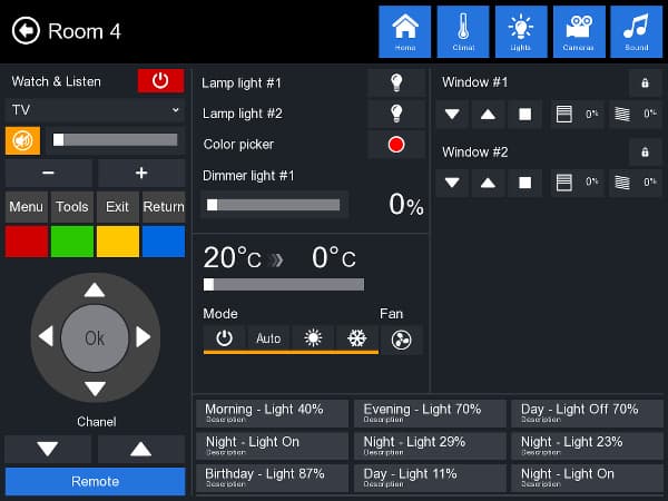 Пример интерфейса iRidium Пример интерфейса iRidium