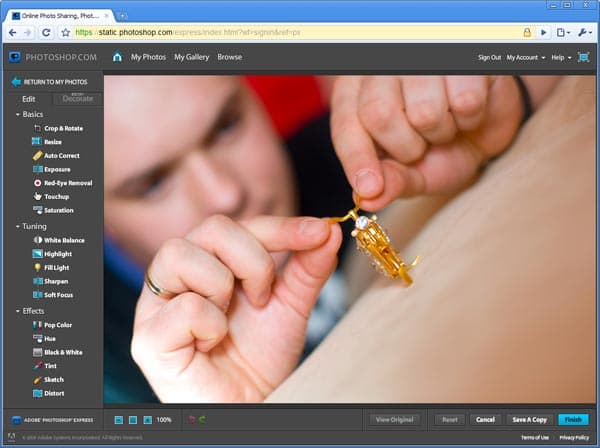 Редактор фотографий Photoshop.com