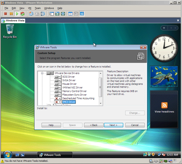 Установка VMware Tools